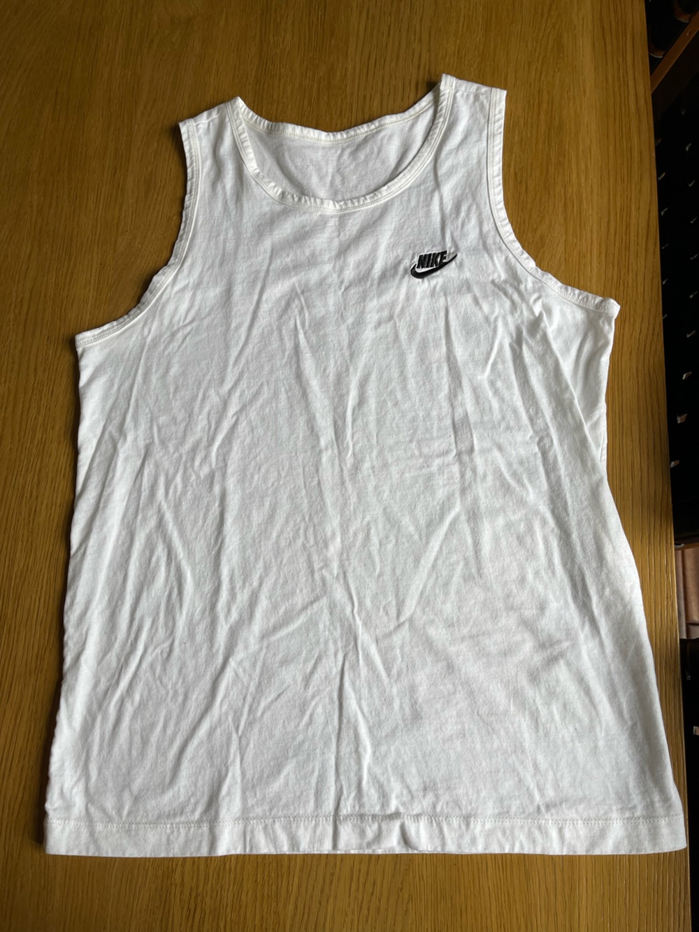 Nike White Men’s Tank Top with Black Logo